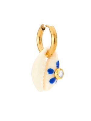 Women's Fleur 14K-Gold-Plated, Cowrie Shell, & Cubic Zirconia Drop Earring - Gold