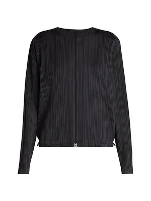 Women's Flick Pleated Jacket - Black - Size Small - Black - Size Small