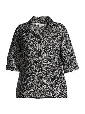 Women's Flirty Florals Easy Shirt - Mist Black - Size 18 - Mist Black - Size 18