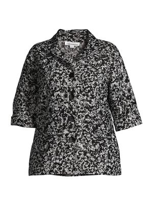 Women's Flirty Florals Easy Shirt - Mist Black - Size 22 - Mist Black - Size 22
