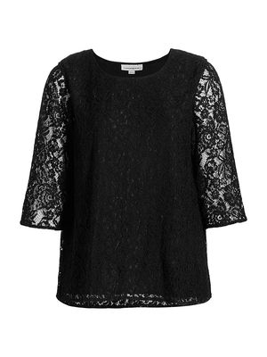 Women's Flora Lace Relaxed-Fit Tunic - Black - Size XL - Black - Size XL