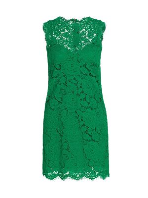 Women's Floral Lace Shift Dress - Verde - Size 10