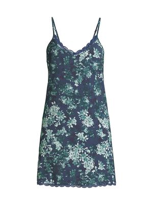 Women's Floral Lace Slip Dress - Midnight - Size Medium - Midnight - Size Medium