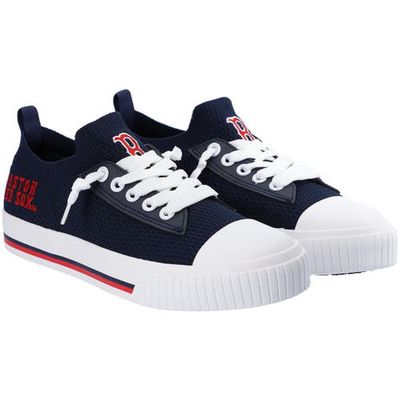 Women's FOCO Boston Red Sox Knit Canvas Fashion Sneakers in Navy