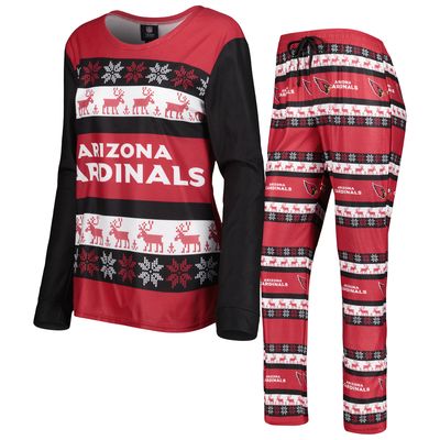 Women's FOCO Cardinal Arizona Cardinals Holiday Ugly Pajama Set