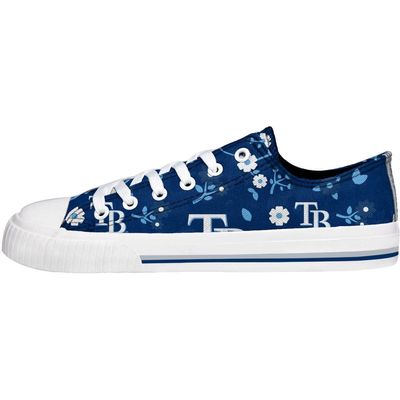 Women's FOCO Navy Tampa Bay Rays Flower Canvas Allover Shoes