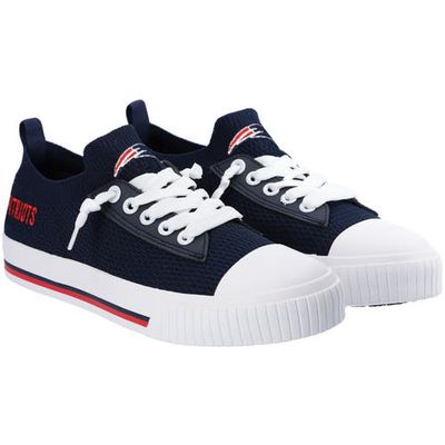 Women's FOCO New England Patriots Knit Canvas Fashion Sneakers in Navy