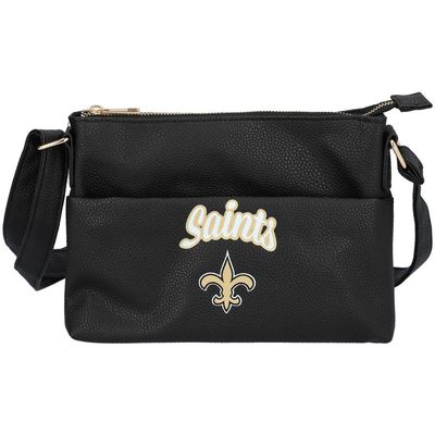 Women's FOCO New Orleans Saints Logo Script Crossbody Handbag in Black