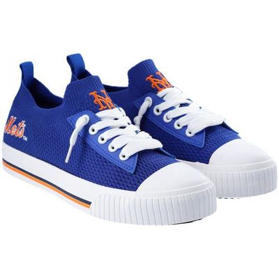 Women's FOCO New York Mets Knit Canvas Fashion Sneakers in Blue