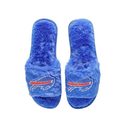 Women's FOCO Royal Buffalo Bills Rhinestone Fuzzy Slippers