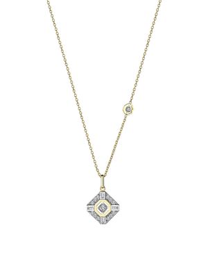 Women's Focus Two-Tone 14K Gold & 0.32 TCW Diamond Pendant Necklace - Gold - Gold