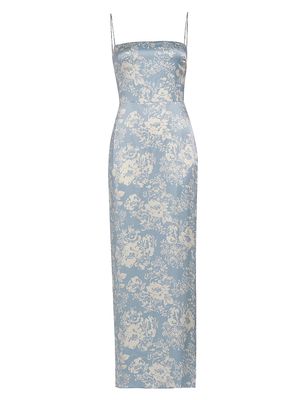 Women's Frankie Floral Slim Silk Slip Dress - Porcelain - Size 10