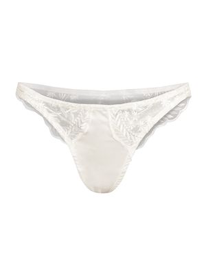 Women's Frankie Lace & Satin Thong - White - Size XS