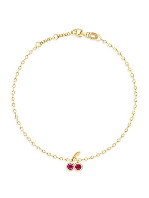 Women's Frutti Cherry 18K Gold & Ruby Chain Bracelet - Yellow Gold