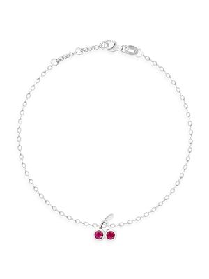 Women's Frutti Cherry 18K White Gold & Ruby Chain Bracelet - White Gold - White Gold