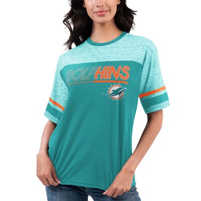 Women's G-III 4Her by Carl Banks Aqua Miami Dolphins Track T-Shirt