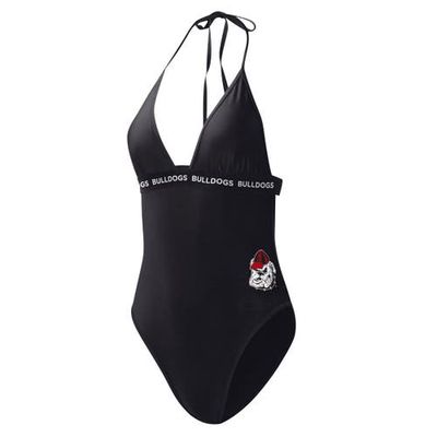 Women's G-III 4Her by Carl Banks Black Georgia Bulldogs Full Count One-Piece Swimsuit