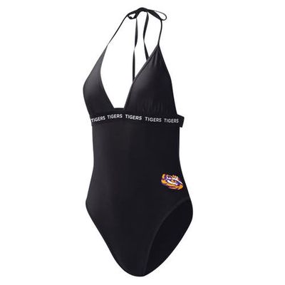 Women's G-III 4Her by Carl Banks Black LSU Tigers Full Count One-Piece Swimsuit