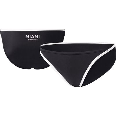 Women's G-III 4Her by Carl Banks Black Miami Hurricanes Play Action Bikini Bottoms