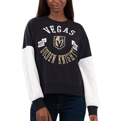 Women's G-III 4Her by Carl Banks Black Vegas Golden Knights Team Pride Pullover Sweatshirt