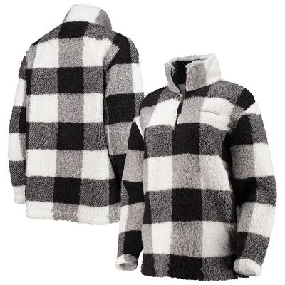 Women's G-III 4Her by Carl Banks Black Washington Football Team Sherpa Plaid Quarter-Zip Jacket