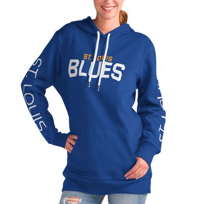 Women's G-III 4Her by Carl Banks Blue St. Louis Blues Overtime Pullover Hoodie