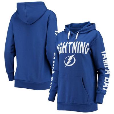Women's G-III 4Her by Carl Banks Blue Tampa Bay Lightning Extra Inning Pullover Hoodie
