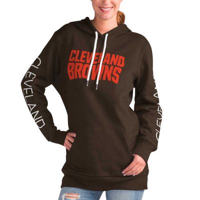 Women's G-III 4Her by Carl Banks Brown Cleveland Browns Extra Inning Pullover Hoodie