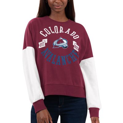 Women's G-III 4Her by Carl Banks Burgundy Colorado Avalanche Team Pride Pullover Sweatshirt