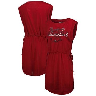 Women's G-III 4Her by Carl Banks Cardinal Arkansas Razorbacks GOAT Swimsuit Cover-Up Dress