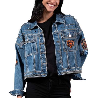 Women's G-III 4Her by Carl Banks Chicago Bears First Finish Medium Denim Full-Button Jacket in Blue