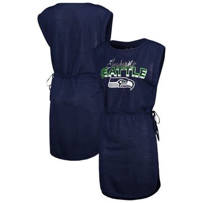 Women's G-III 4Her by Carl Banks College Navy Seattle Seahawks G. O.A. T. Swimsuit Cover-Up