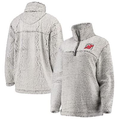 Women's G-III 4Her by Carl Banks Gray New Jersey Devils Sherpa Quarter-Zip Pullover Jacket