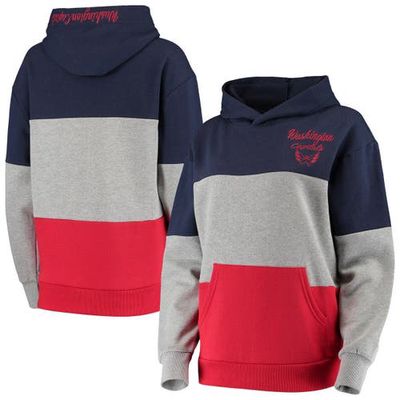 Women's G-III 4Her by Carl Banks Gray/Red Washington Capitals Gridiron Pullover Hoodie
