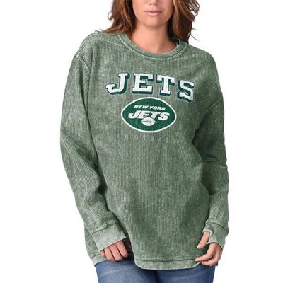 Women's G-III 4Her by Carl Banks Green New York Jets Comfy Cord Pullover Sweatshirt
