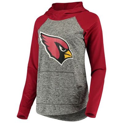 Women's G-III 4Her by Carl Banks Heathered Gray/Cardinal Arizona Cardinals Championship Ring Pullover Hoodie in Heather Gray