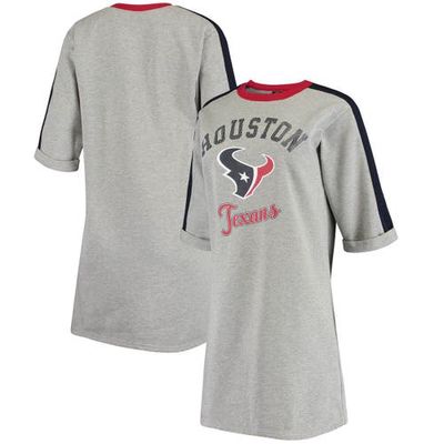 Women's G-III 4Her by Carl Banks Heathered Gray Houston Texans Turnover Tee Dress in Heather Gray