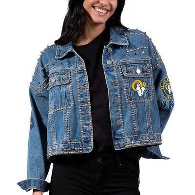 Women's G-III 4Her by Carl Banks Los Angeles Rams First Finish Medium Denim Full-Button Jacket in Blue