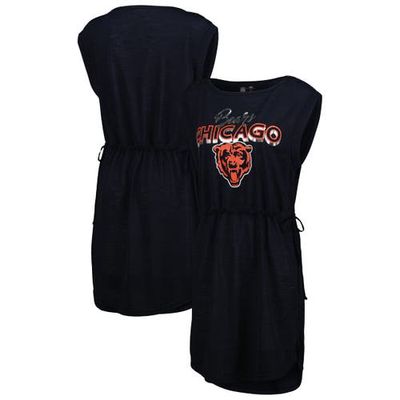 Women's G-III 4Her by Carl Banks Navy Chicago Bears G. O.A. T. Swimsuit Cover-Up