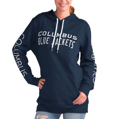 Women's G-III 4Her by Carl Banks Navy Columbus Blue Jackets Overtime Pullover Hoodie