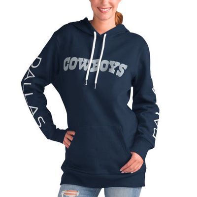 Women's G-III 4Her by Carl Banks Navy Dallas Cowboys Extra Inning Pullover Hoodie