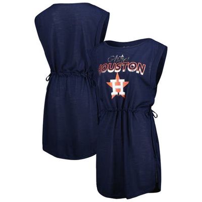 Women's G-III 4Her by Carl Banks Navy Houston Astros G.O.A.T Swimsuit Cover-Up Dress