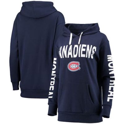 Women's G-III 4Her by Carl Banks Navy Montreal Canadiens Extra Inning Pullover Hoodie