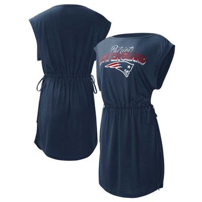 Women's G-III 4Her by Carl Banks Navy New England Patriots G. O.A. T. Swimsuit Cover-Up