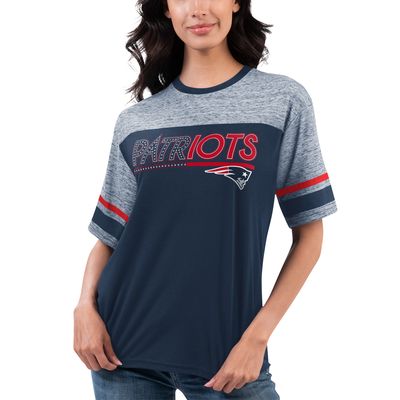 Women's G-III 4Her by Carl Banks Navy New England Patriots Track T-Shirt