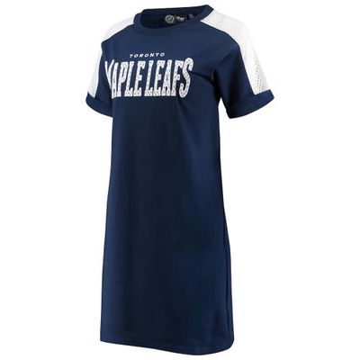 Women's G-III 4Her by Carl Banks Navy/White Toronto Maple Leafs Spring Training Camp Dress