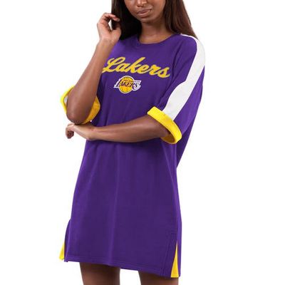 Women's G-III 4Her by Carl Banks Purple Los Angeles Lakers Flag Sneaker Dress