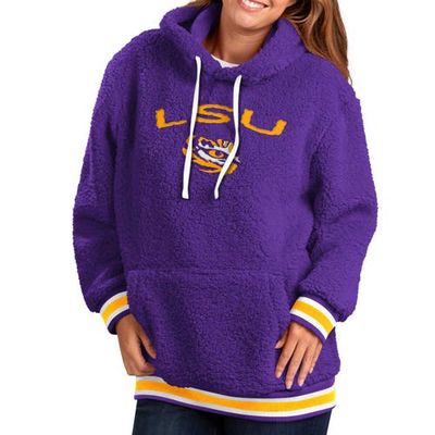 Women's G-III 4Her by Carl Banks Purple LSU Tigers Game Over Sherpa Pullover Hoodie