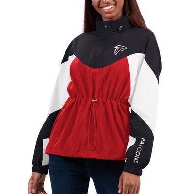 Women's G-III 4Her by Carl Banks Red/Black Atlanta Falcons Tie Breaker Lightweight Quarter-Zip Jacket