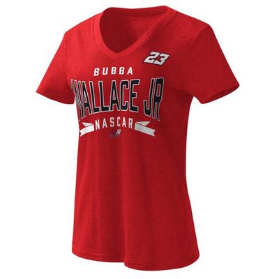 Women's G-III 4Her by Carl Banks Red Bubba Wallace Dream Team V-Neck T-Shirt